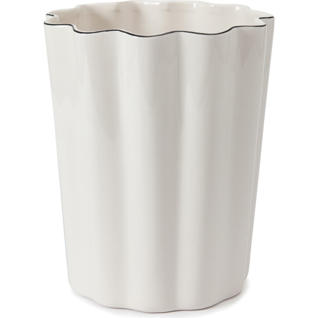 Kassatex Le Marais Porcelain Wastebasket in White/Black  product