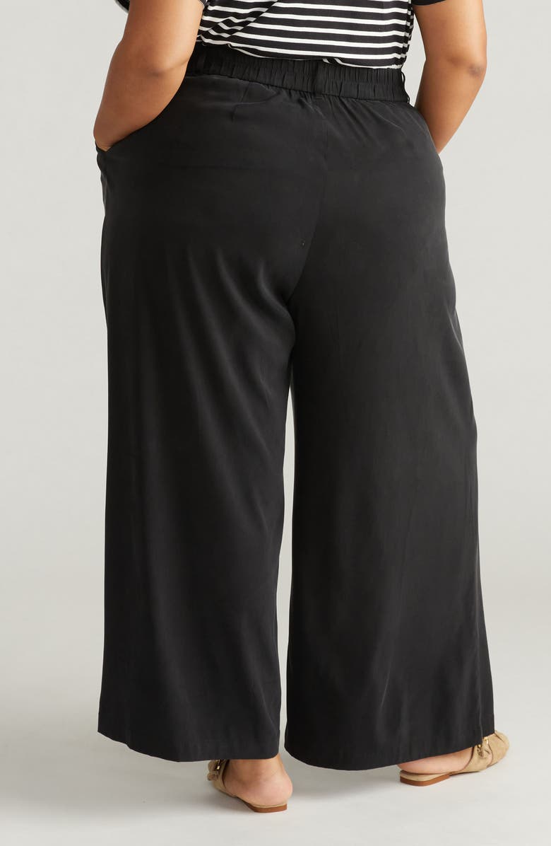 Universal Standard Cooling Cupro Wide Leg Pants, Alternate, color, Black
