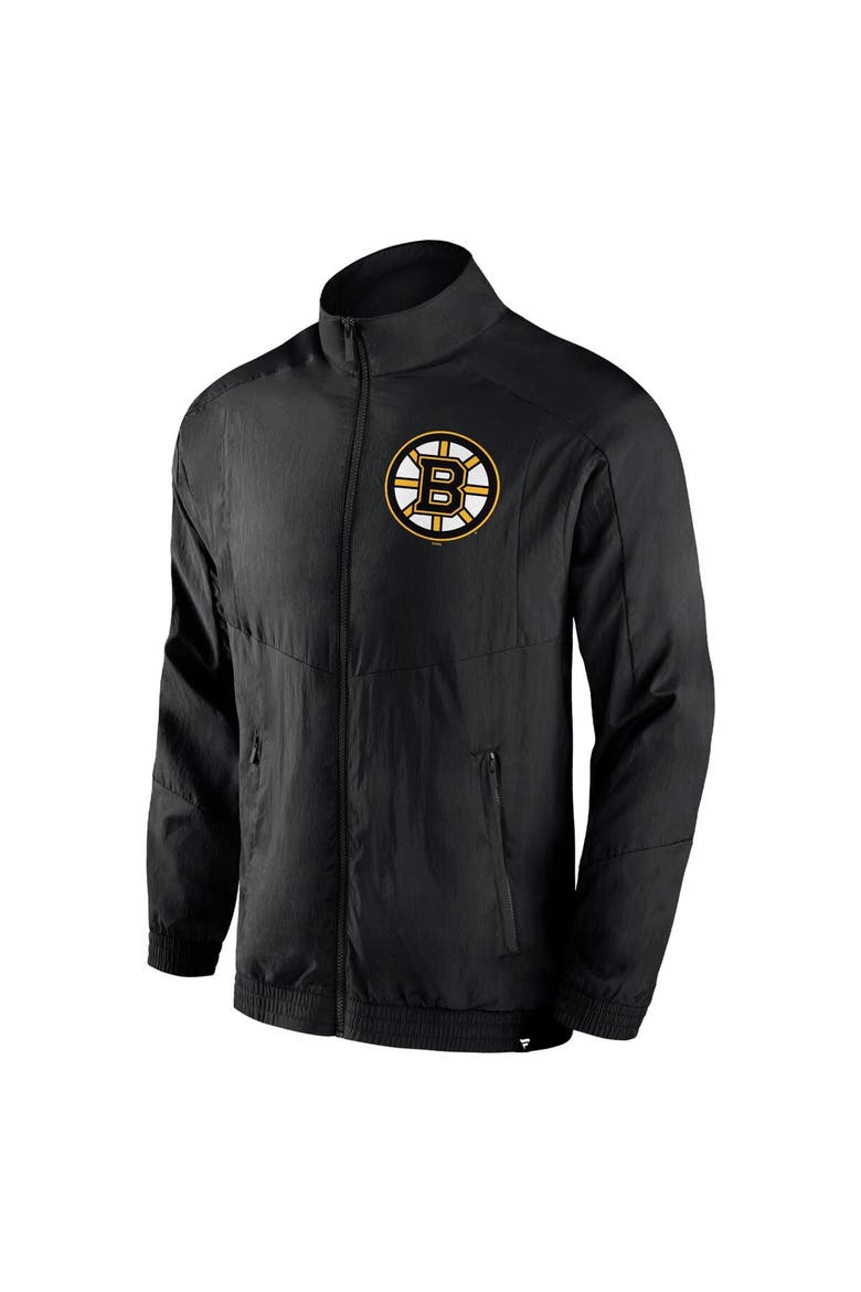 Men's Fanatics Branded Black Boston Bruins Step Up Crinkle Raglan Full-Zip Windbreaker Jacket, Alternate, color, Black