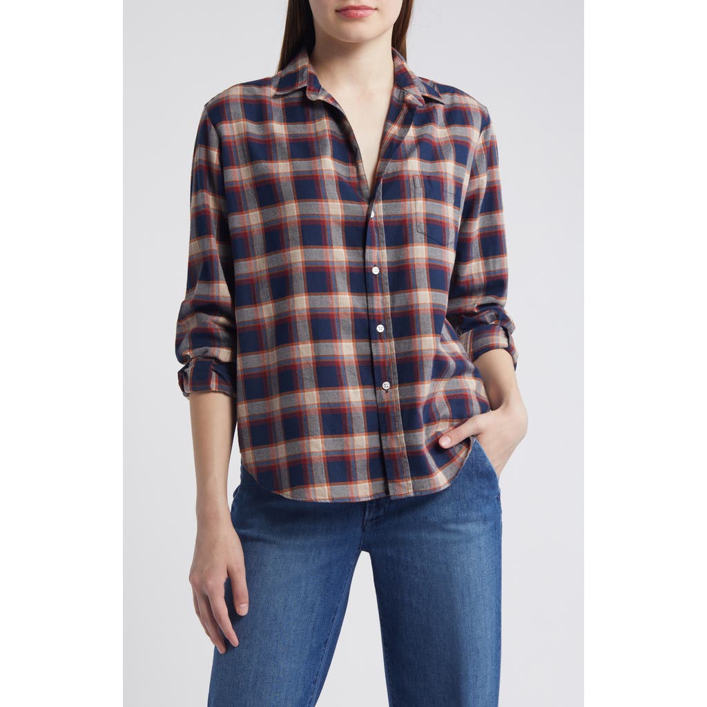 Frank & Eileen Barry Button Up Shirt In Rust/navy/red Plaid In Rust/navy/red Plaid