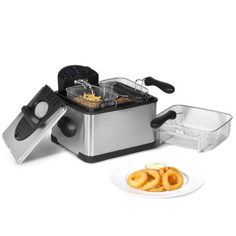 4.23 Quart Stainless Steel Electric Deep Fryer with Timer
