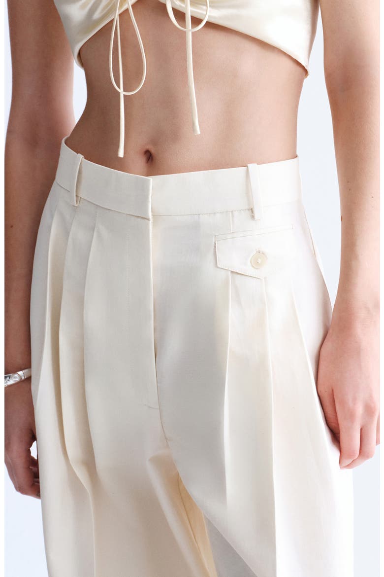 Pleat Front Wide Leg Pants, Alternate, color, ECRU