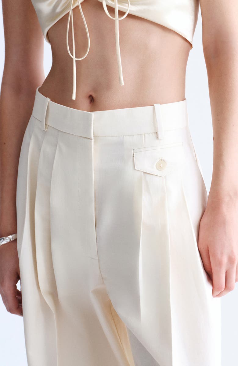 MANGO Pleat Front Wide Leg Pants, Alternate, color,