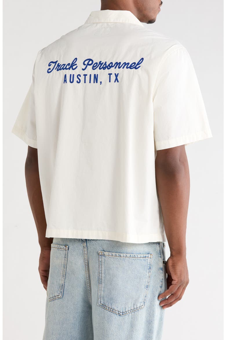 Track Embroidered Cotton Camp Shirt, Alternate, color, CREAM