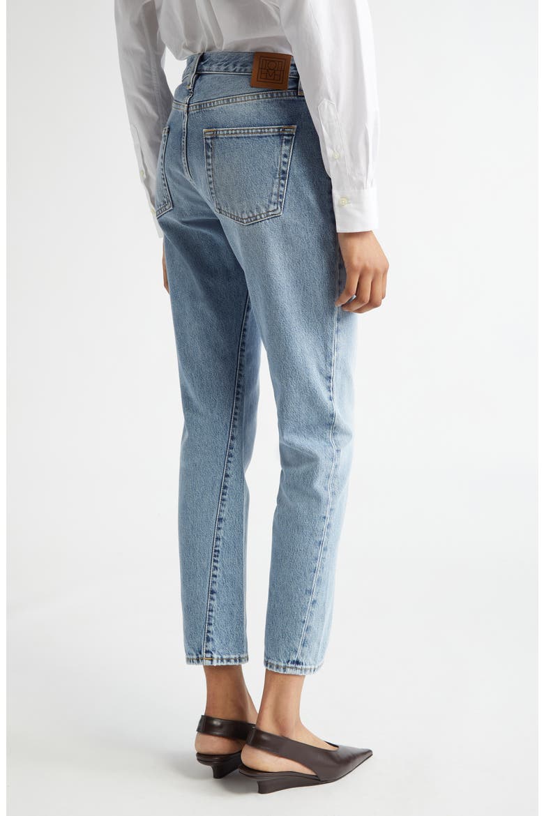 Twisted Seam Organic Cotton Straight Leg Jeans, Alternate, color, WORN BLUE