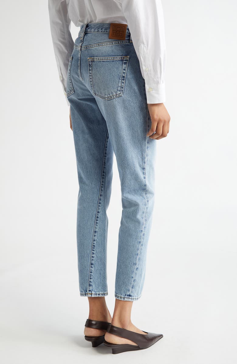 TOTEME Twisted Seam Organic Cotton Straight Leg Jeans, Alternate, color, Worn Blue