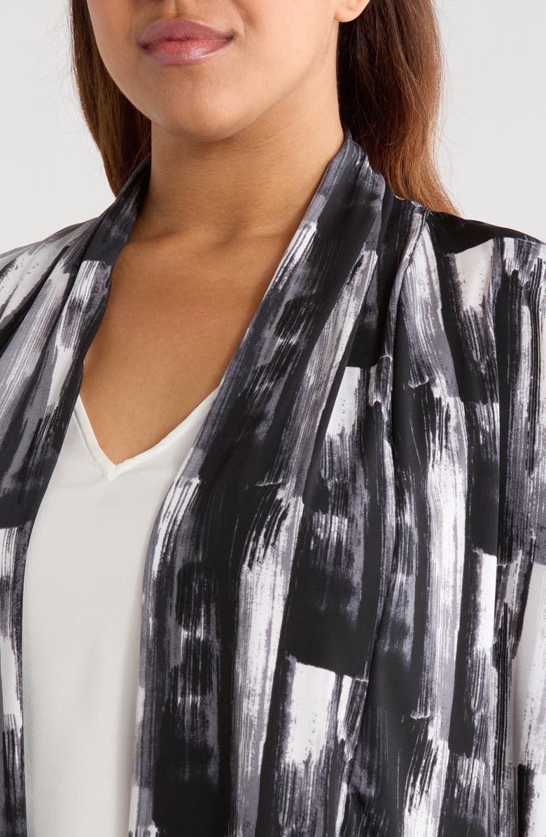 Vikki Vi Brushstroke Print Knit Jacket, Alternate, color, Brushstroke