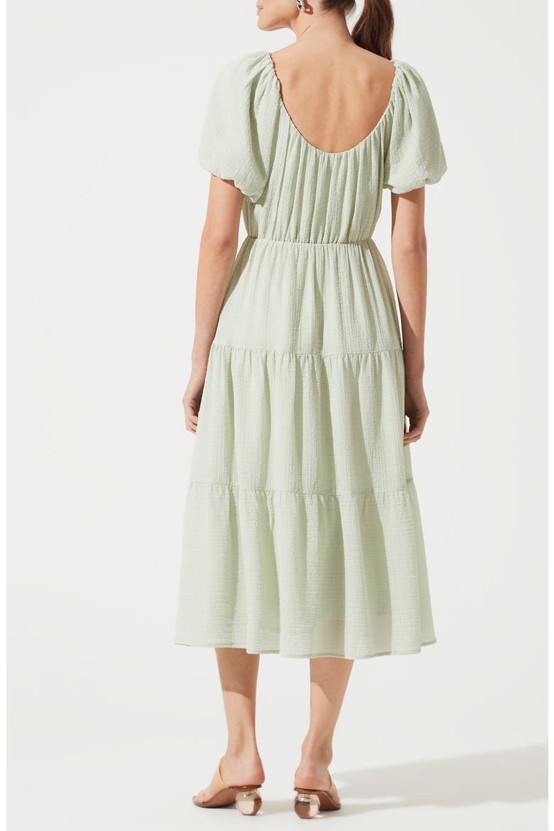 Tiered Short Sleeve Dress, Alternate, color, SAGE
