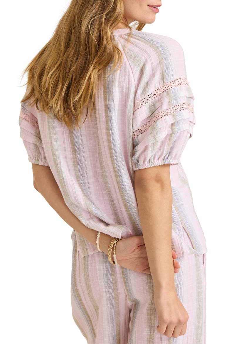 Cypress Grove Stripe Gauze Button-Up Top, Alternate, color, CYBER LIGHT