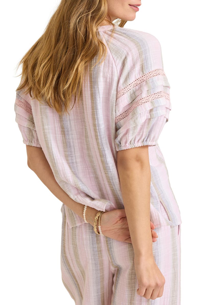 Tommy Bahama Cypress Grove Stripe Gauze Button-Up Top, Alternate, color, Cyber Light
