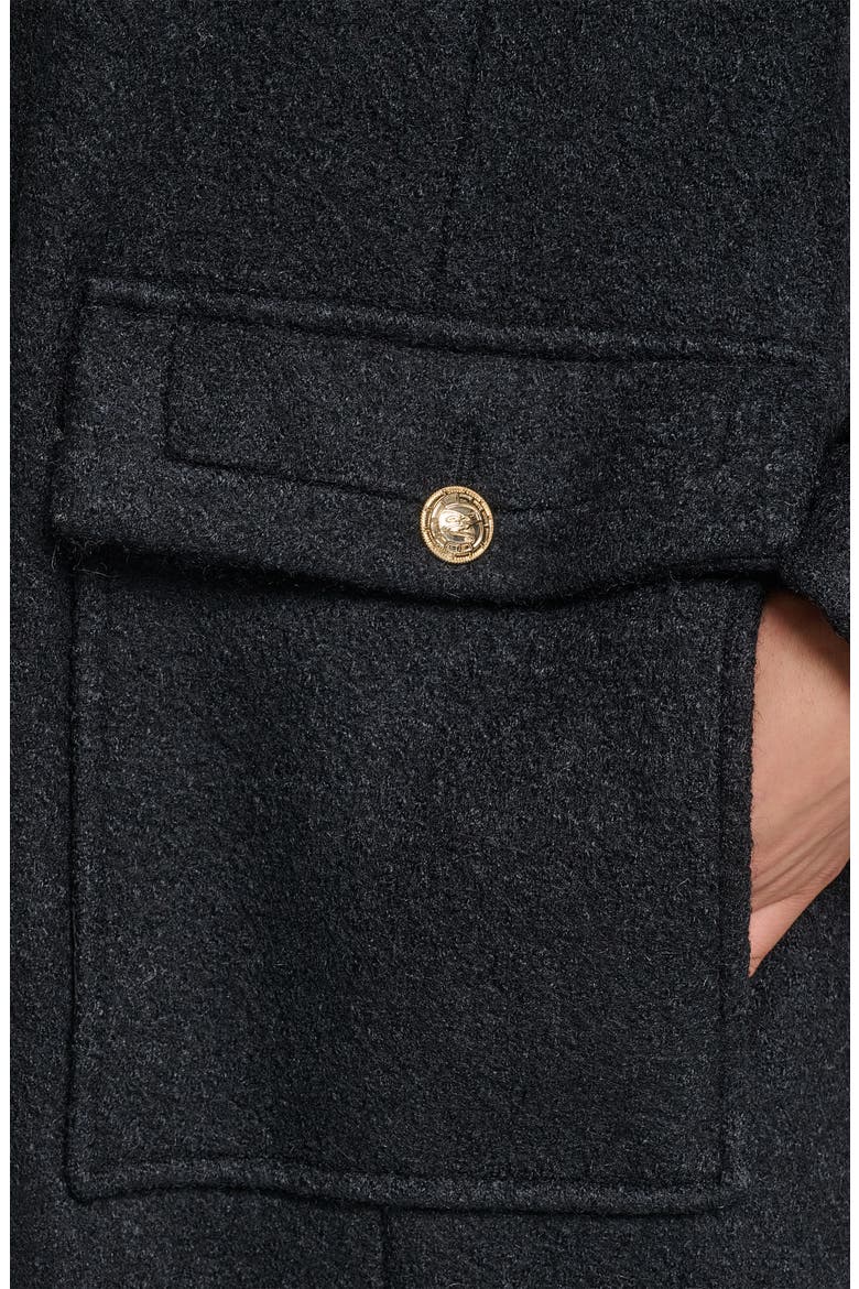Boiled Wool Blend Coat, Alternate, color, BLACK