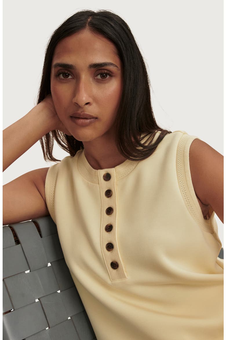 Marla Button Placket Tank, Alternate, color, ANISE FLOWER