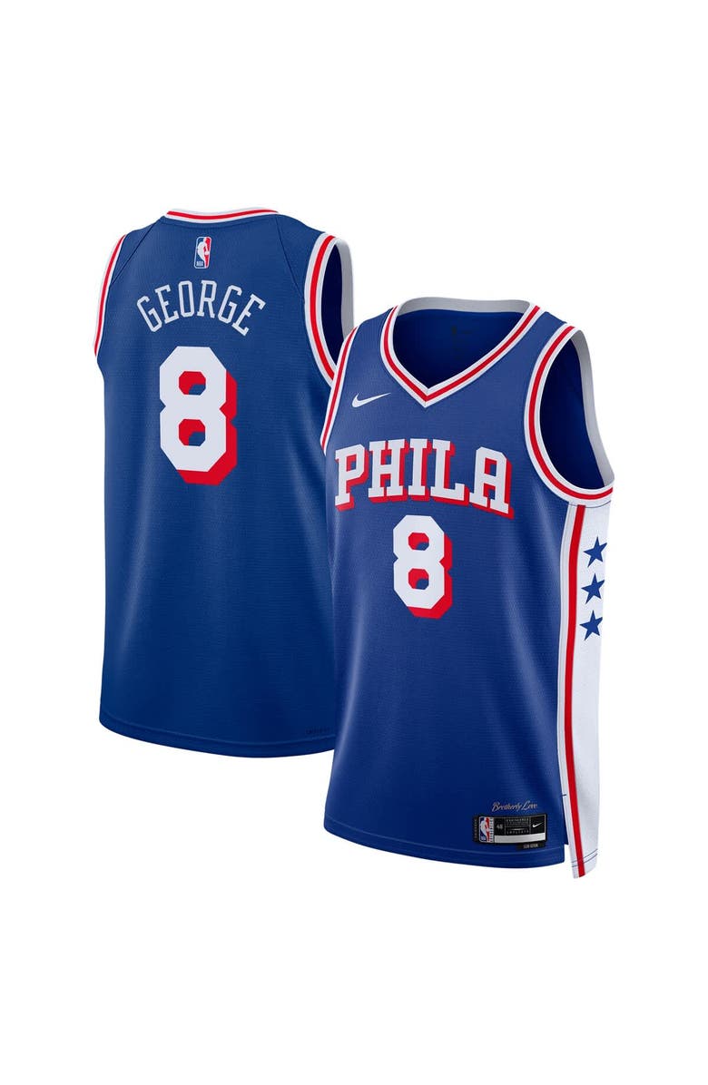 Nike Unisex Nike Paul George Royal Philadelphia 76ers 2024 Offseason Addition Nike Swingman Jersey, Main, color, Royal