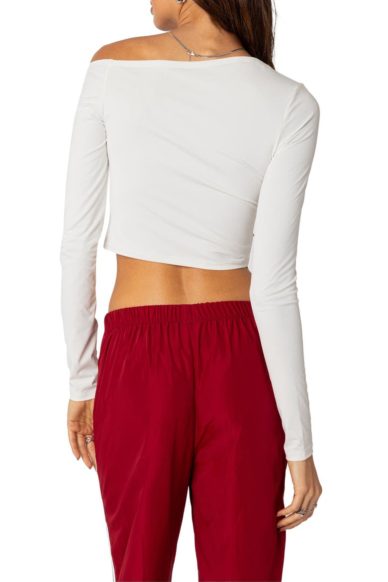 Winona One-Shoulder Crop Top, Alternate, color, WHITE