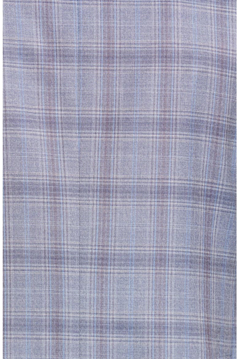 Kei Trim Fit Plaid Wool Sport Coat, Alternate, color, GREY