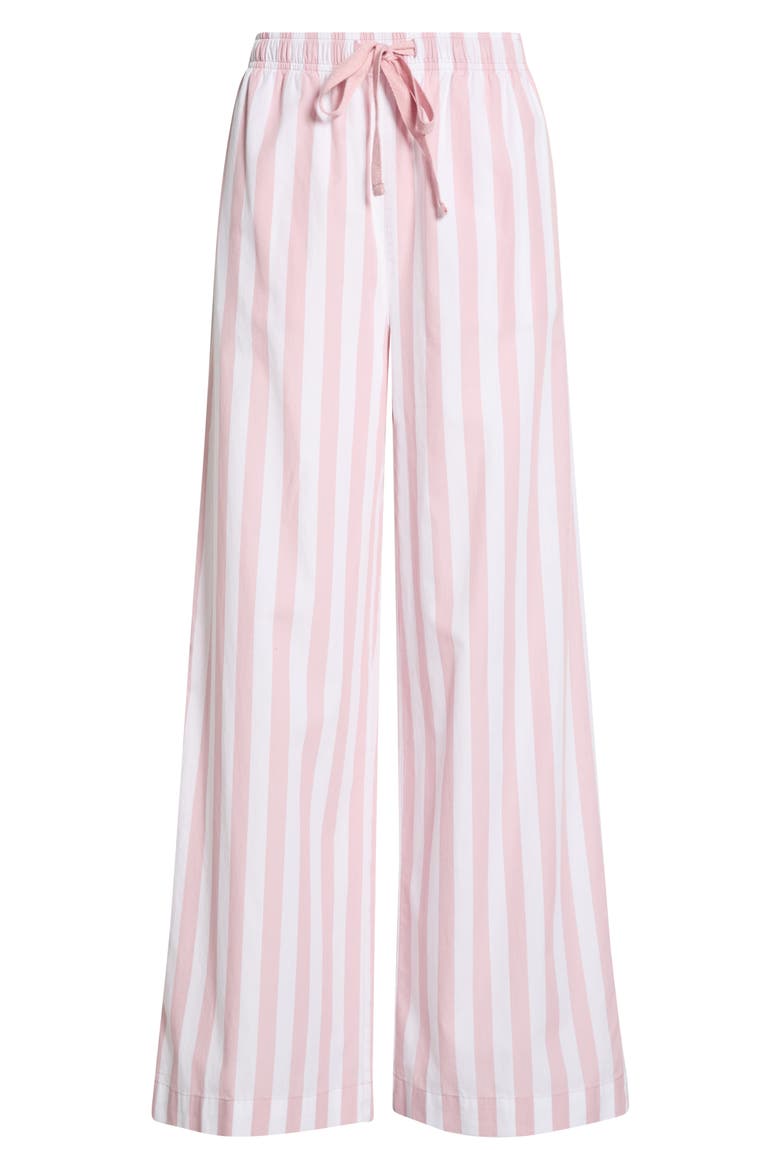 Cotton Poplin Pajama Pants, Alternate, color, WHITE- PINK AWNING STRIPE
