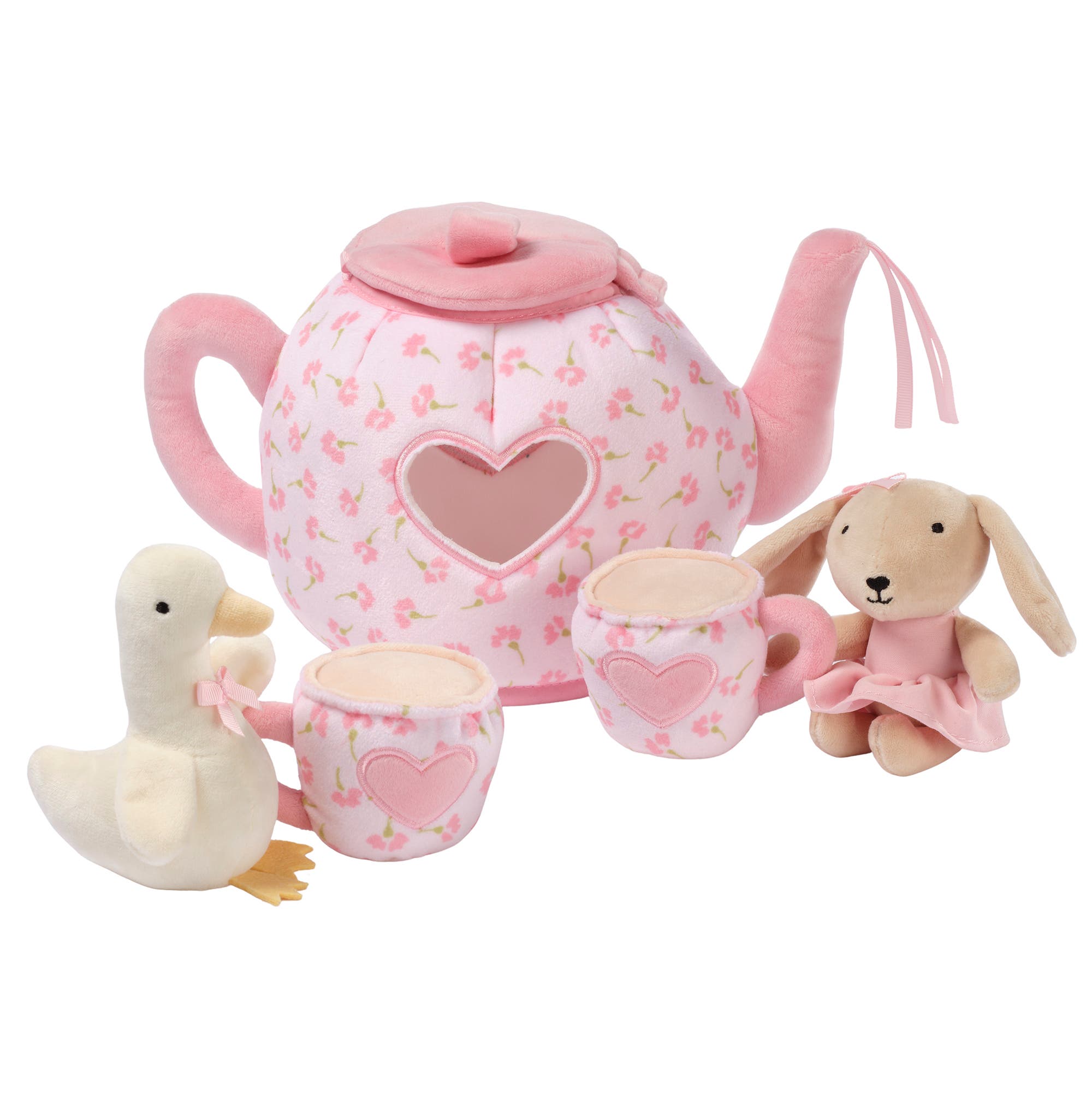 ４点セット　バレンタイン アニマル ぬいぐるみ　実美　義勇　＆台湾タペストリー Tea Party Interactive Plush Playset Toy w/ Cups, Pot, Goose