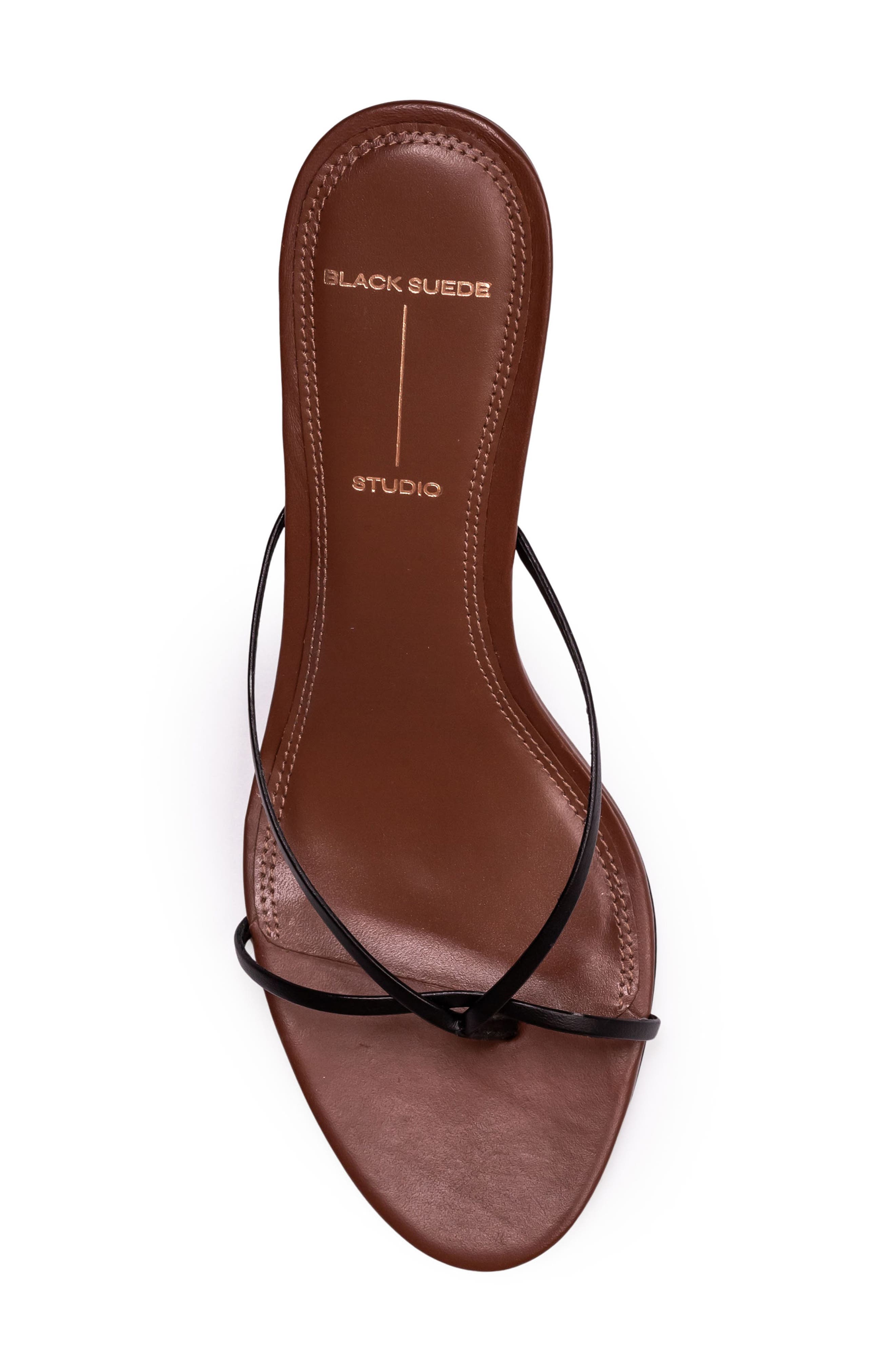 BLACK SUEDE STUDIO Jade Slide Sandal, Alternate, color, Chestnut Leather