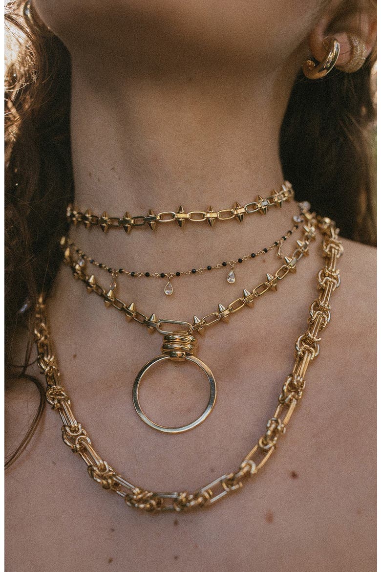 Harley Chain Choker Necklace, Alternate, color, GOLD
