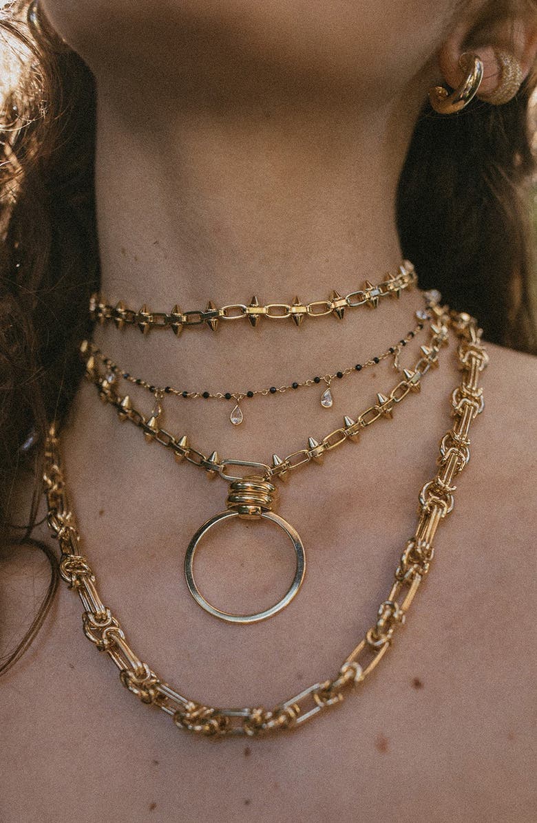 Child of Wild Harley Chain Choker Necklace, Alternate, color, Gold
