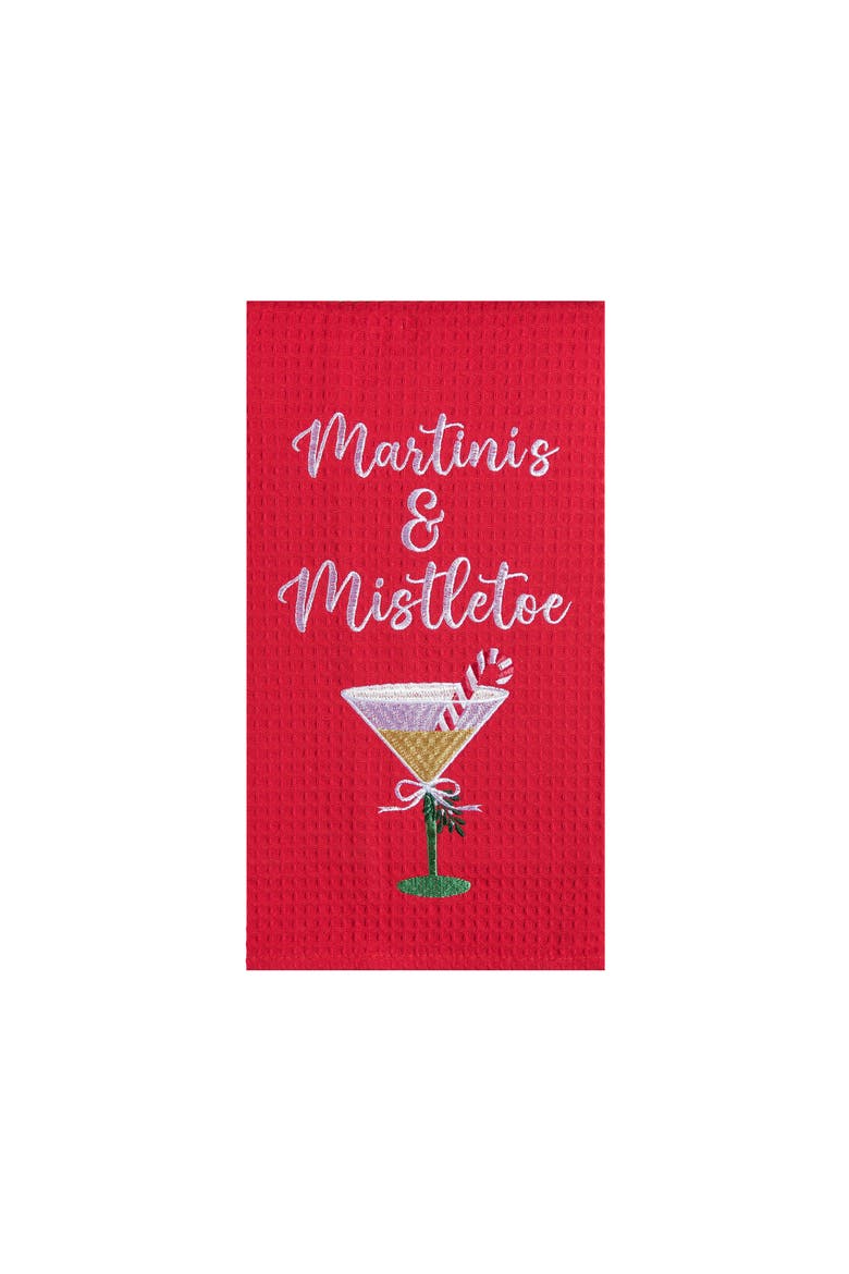 Martini's & Mistletoe Towel, Main, color, red