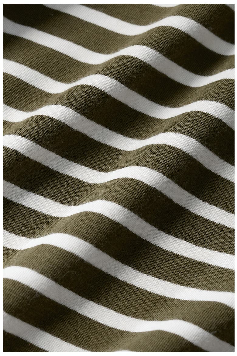 Fettling Stripe Tie Waist Jersey Midi Dress, Alternate, color, APPLE SLICE LIGHT OLIVE