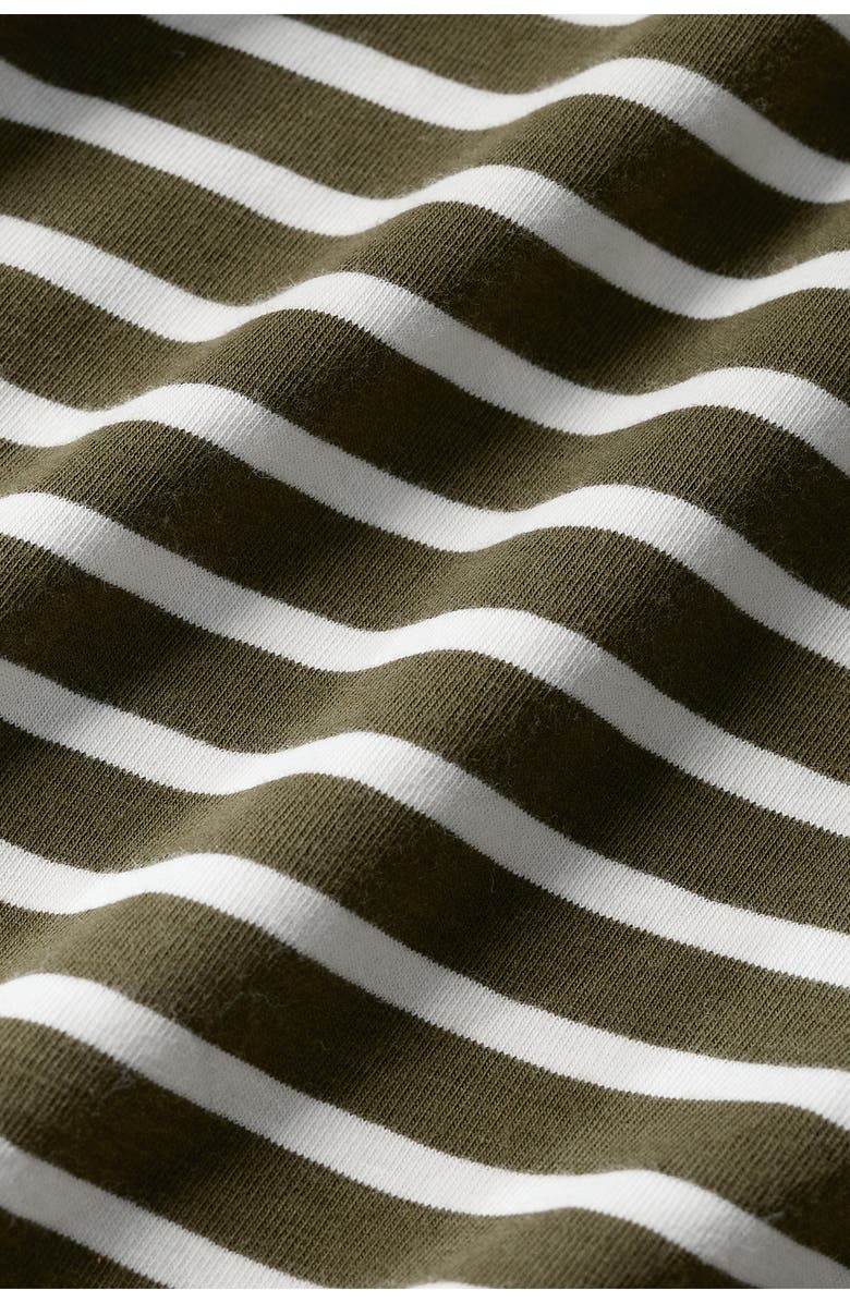 Seasalt Cornwall Fettling Stripe Tie Waist Jersey Midi Dress, Alternate, color, Apple Slice Light Olive