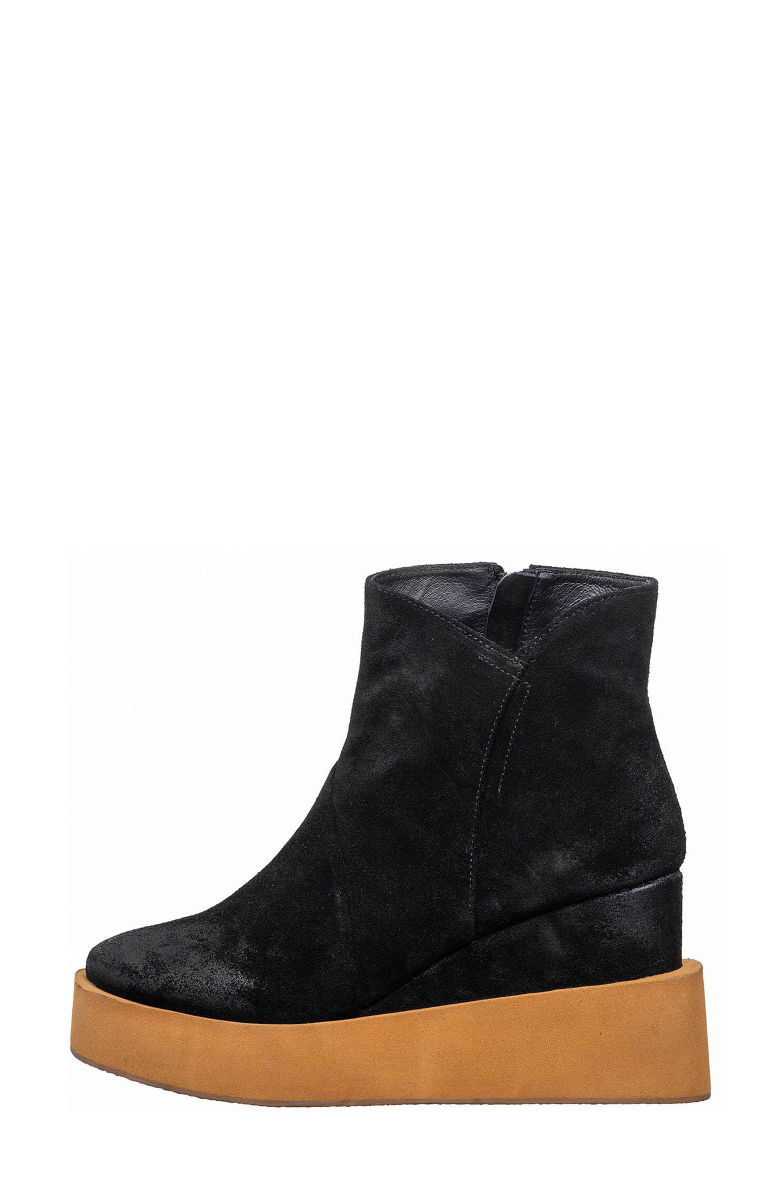 ANTELOPE Suede Platform Wedge Boot, Alternate, color, Black