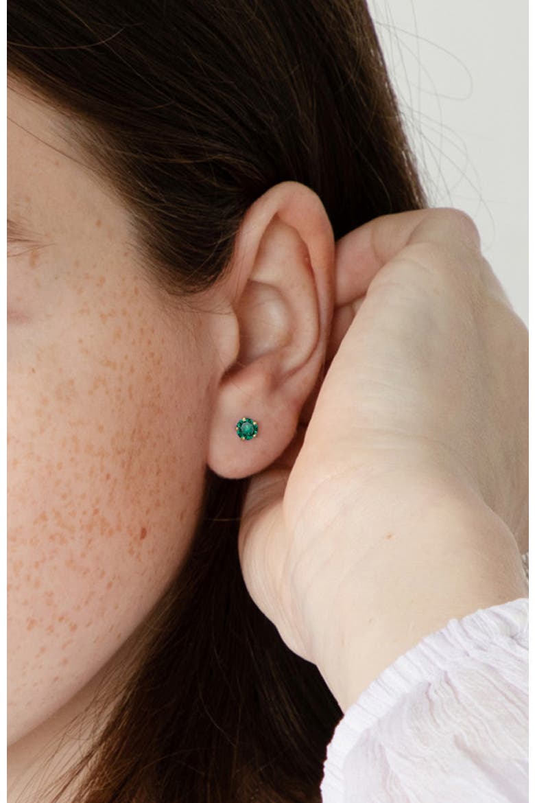 Prong CZ Solitaire Earrings, Alternate, color, May