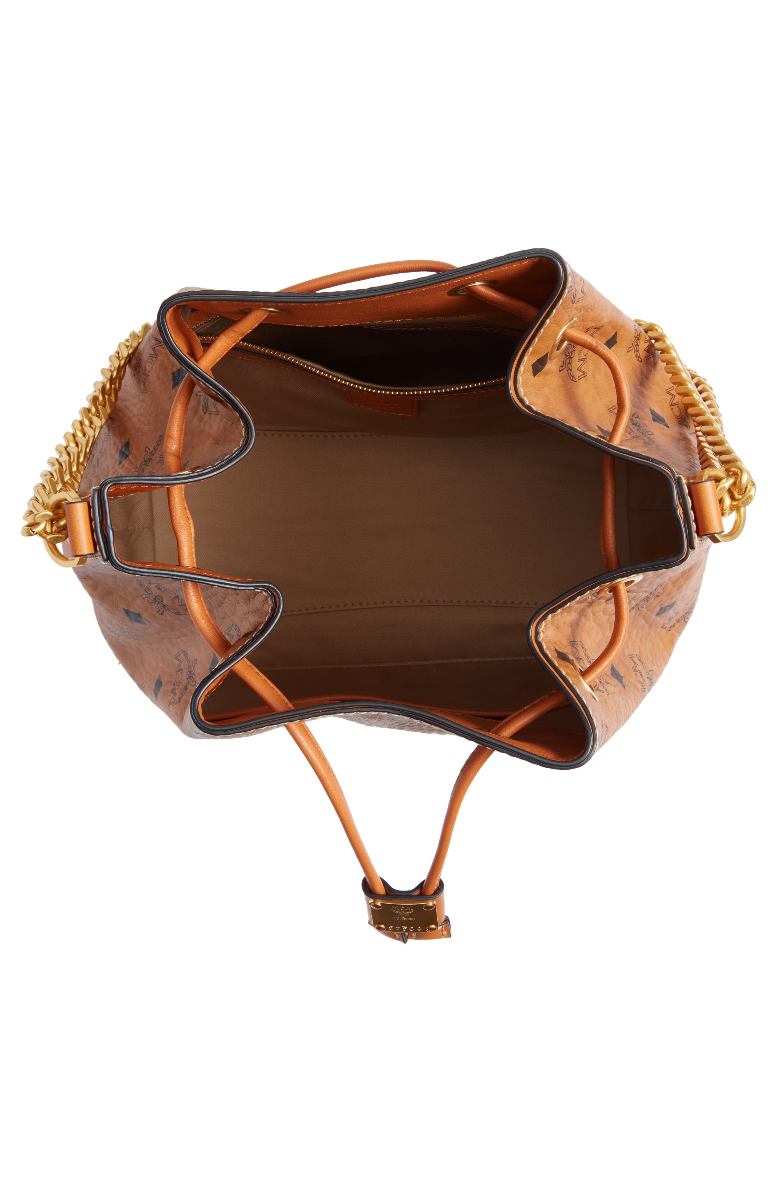 MCM Berlin Visetos Coated Canvas Drawstring Handbag, Alternate, color, 