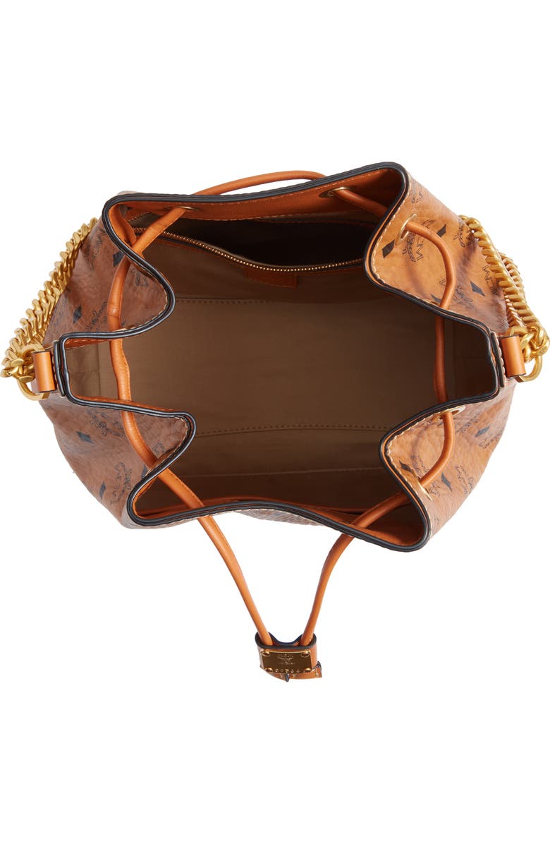 MCM Berlin Visetos Coated Canvas Drawstring Handbag, Alternate, color,