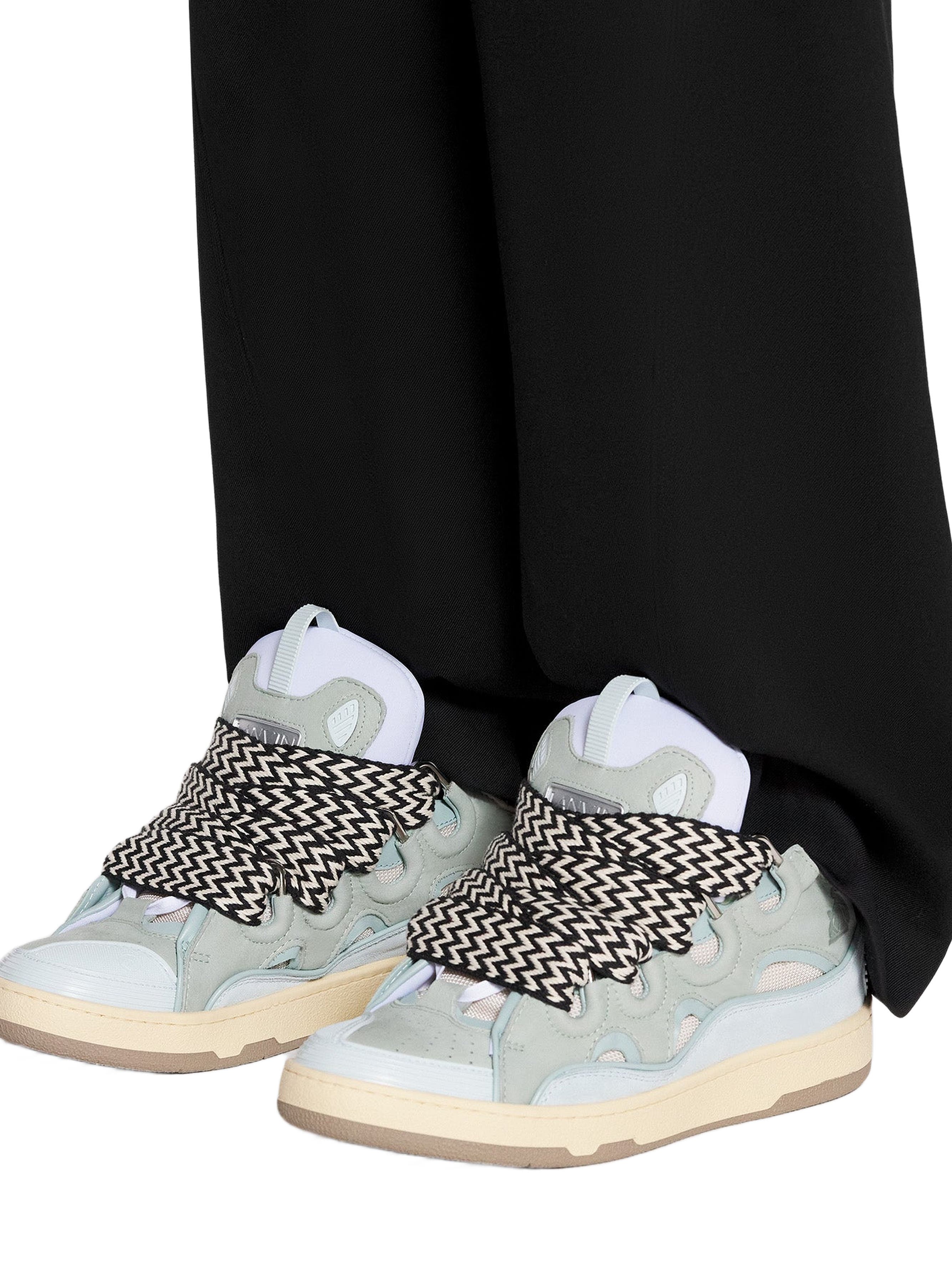 LEATHER CURB SNEAKERS, Alternate, color, PALE BLUE