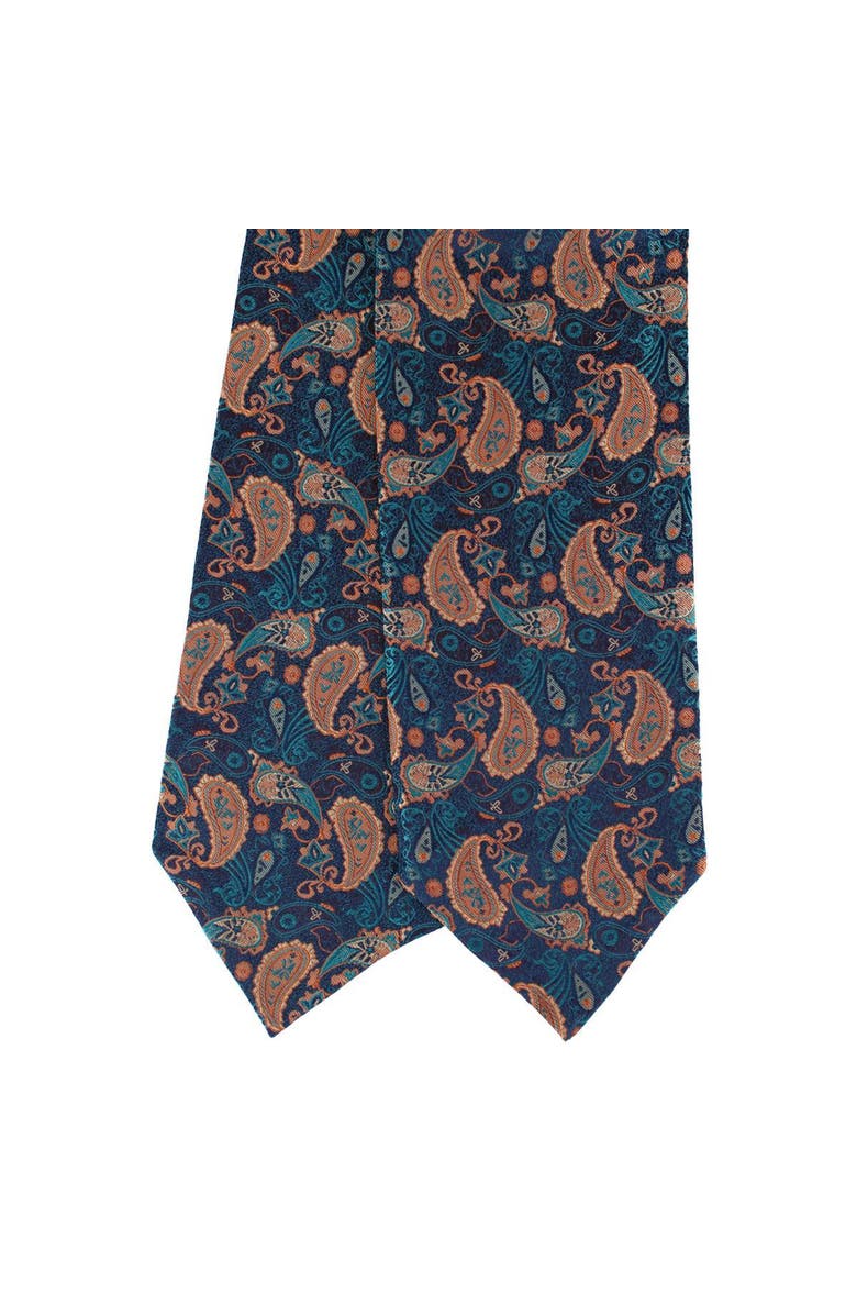 Trafalgar The Prince Stately Paisley Silk Ascot, Alternate, color, Blue Paisley