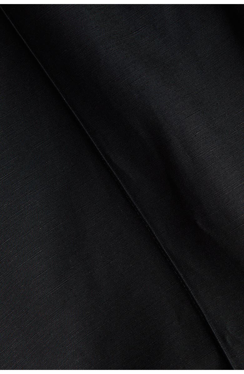 H&M Linen-blend Barrel Trousers, Alternate, color, Black