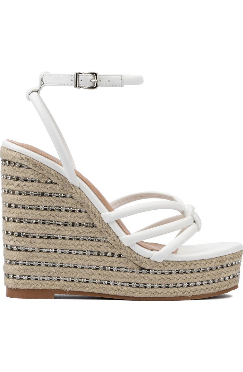 NEW YORK AND COMPANY Electra Platform Wedge Espadrille Sandal, Alternate, color, White