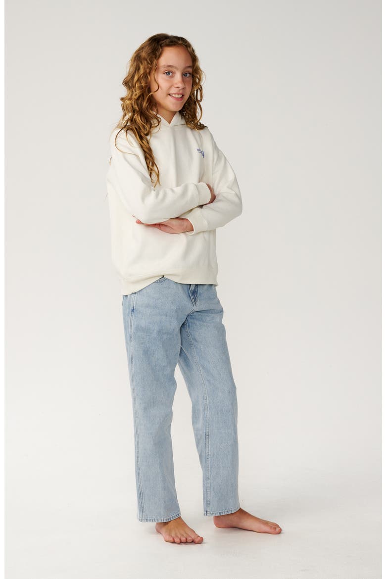 Kids' Surf Puff Logo Fleece Hoodie, Alternate, color, BONE/ BLUE