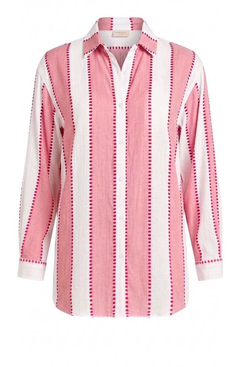 SITANO Positano Shirt Dress Cover-Up, Main, color, Pink Stripes With Dots