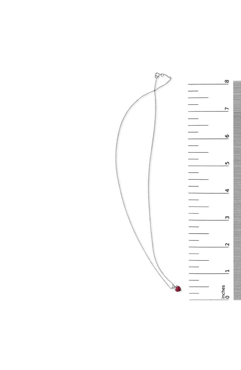 Haus of Brilliance 14K Gold 5X5 MM Heart Shaped Gemstone Solitaire Pendant Necklace, Alternate, color, Red Ruby | White