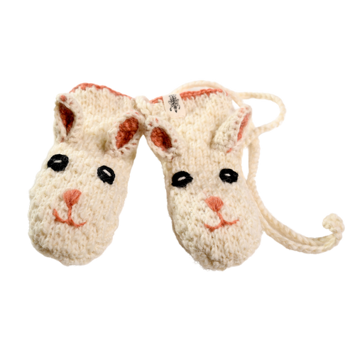 Nirvana Designs Crochet Rabbit Mittens In White