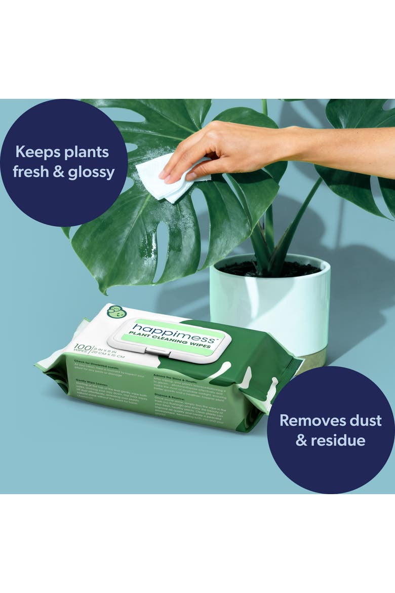 Essential Oil Infused Plant Cleaning Wipes, Remove Dust, Dirt, Water Spots and Restore Natural Leaf Shine, Alternate, color, White