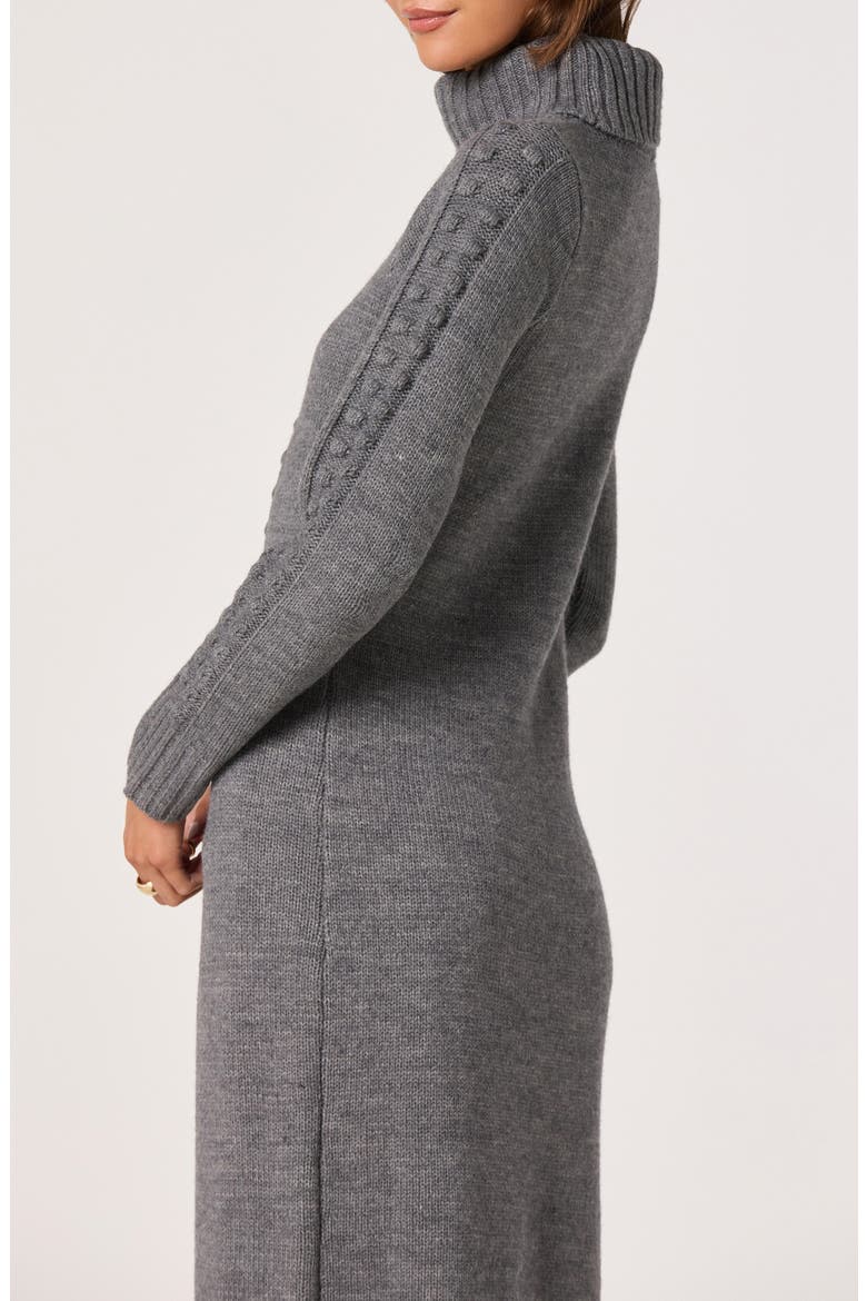 Textured Maxi Turtleneck Sweater, Alternate, color, HEATHER CHARCOAL