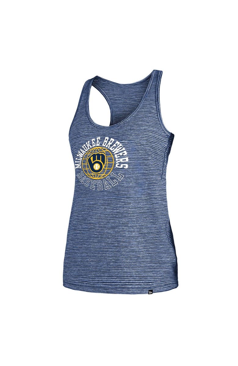 New Era Women's New Era Navy Milwaukee Brewers Active Racerback Tank Top, Alternate, color, Navy
