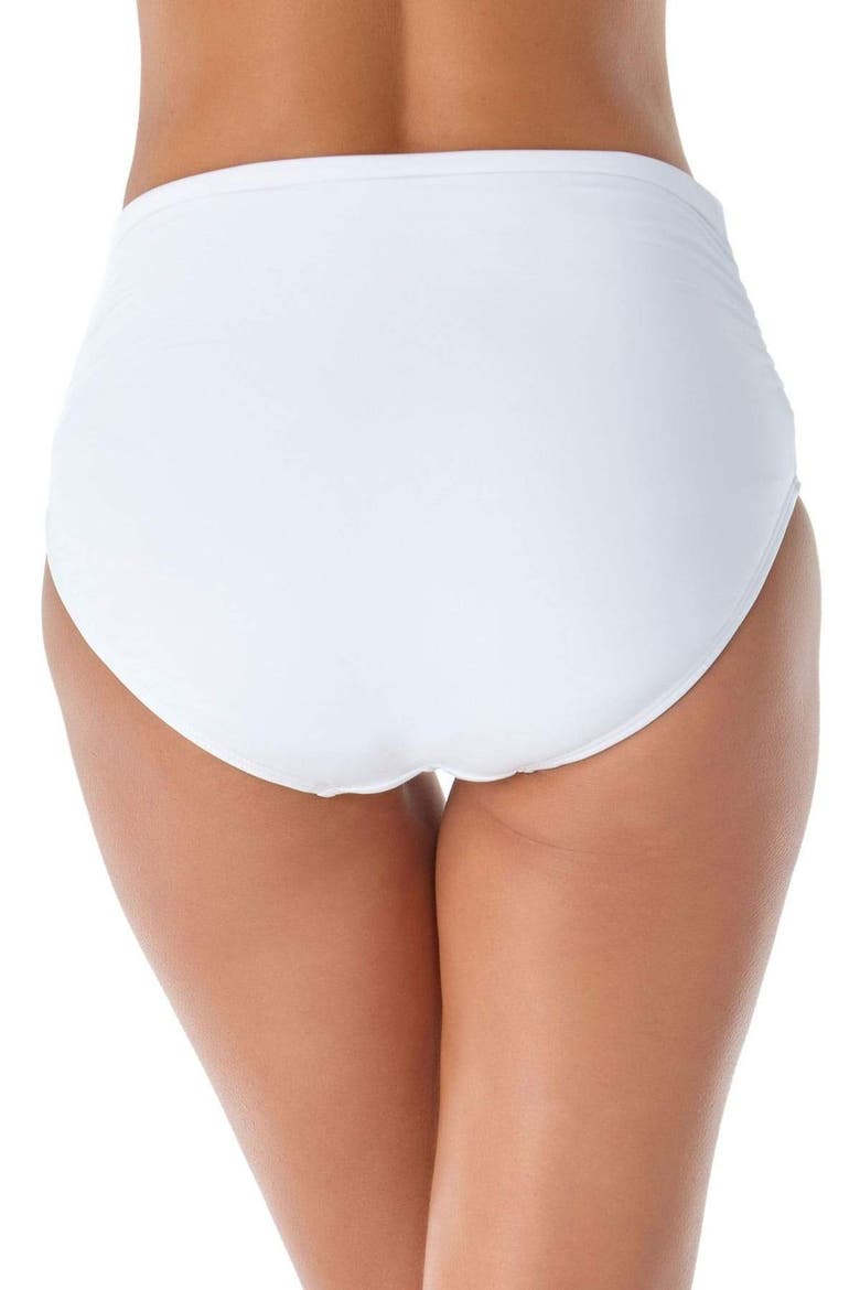 Women's Live In Color Convertible High Waist Shirred Swim Bottom, Alternate, color, White