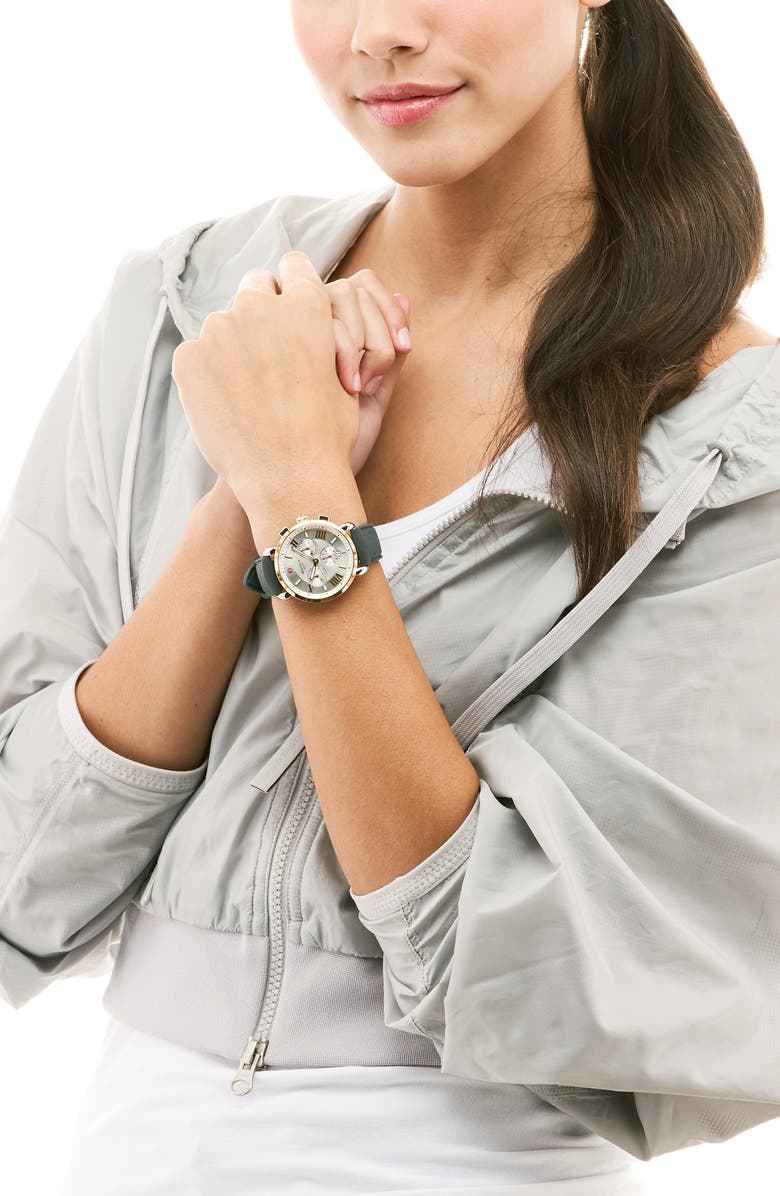 MICHELE Sport Sail Chronograph Watch Head with Silicone Strap, 38mm, Alternate, color,