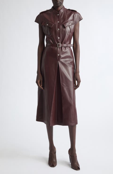 Leather Midi Shirtdress