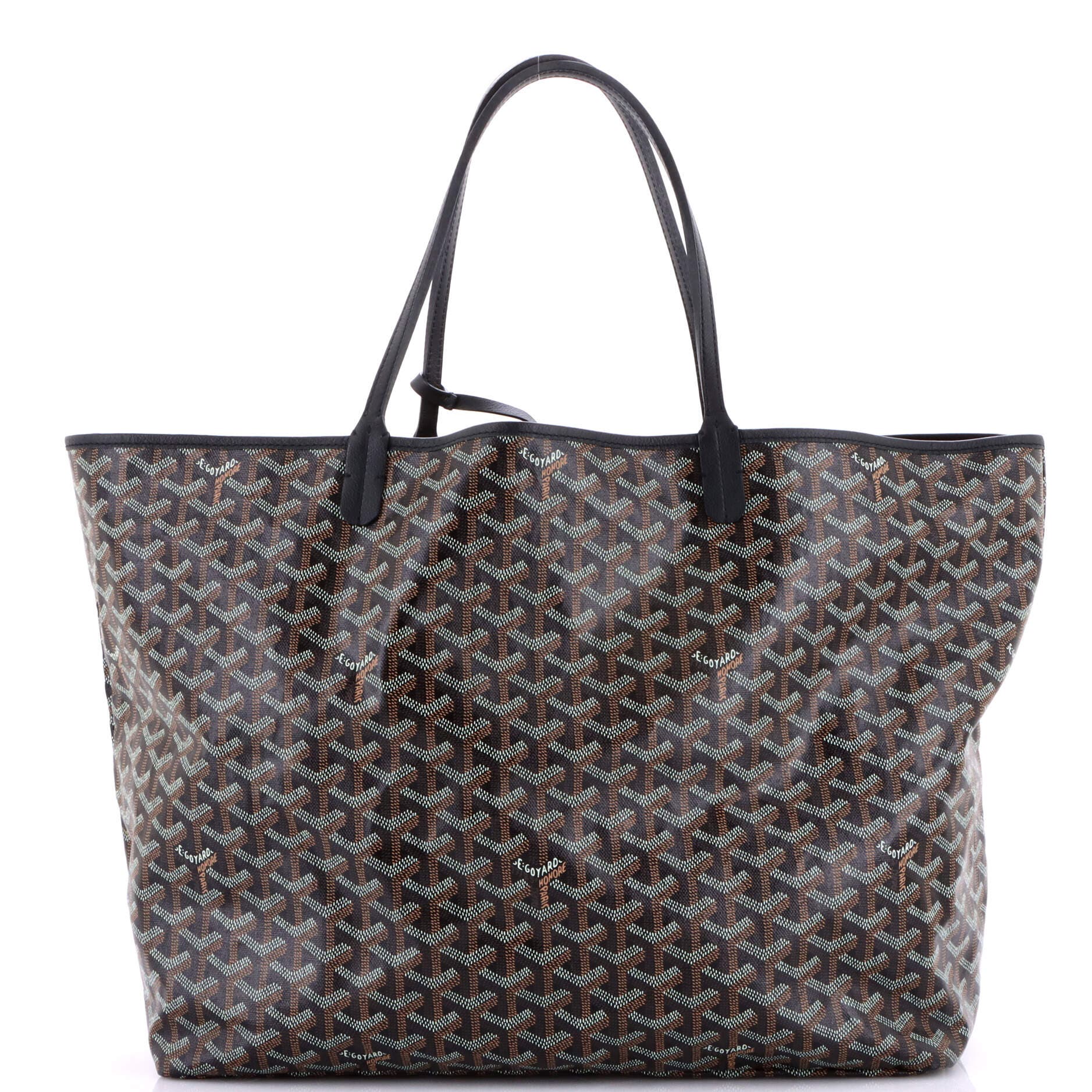 Pre-Owned Goyard Saint Louis Tote Coated Canvas GM, Main, color, Black