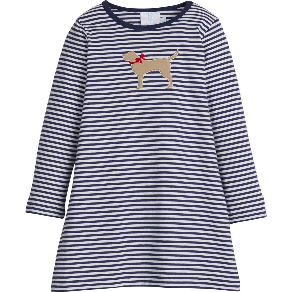 Little English Kids' Long Sleeve Applique T-shirt Dress In Blue
