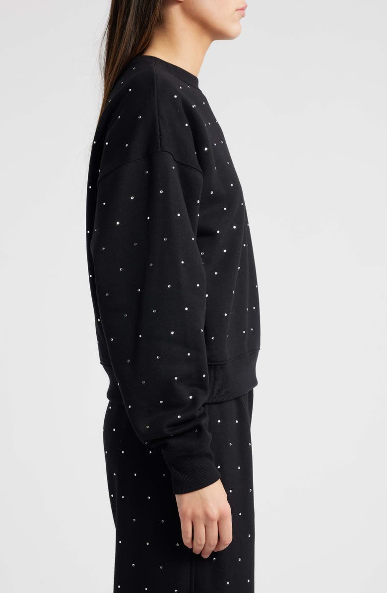 Good American Crystal Embellished Sweatshirt, Alternate, color, Black001