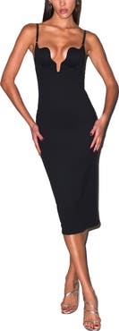 Fleur Du Mal Seduce U-Plunge Midi Dress