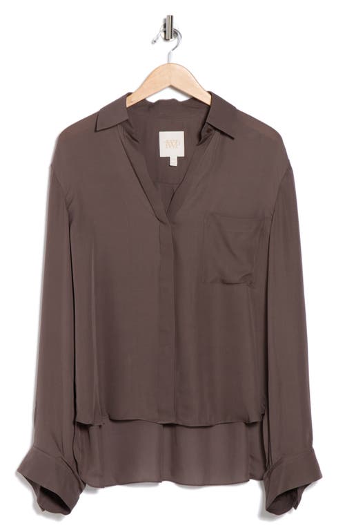 Twp New Morning After Silk Button-up Shirt In Brown